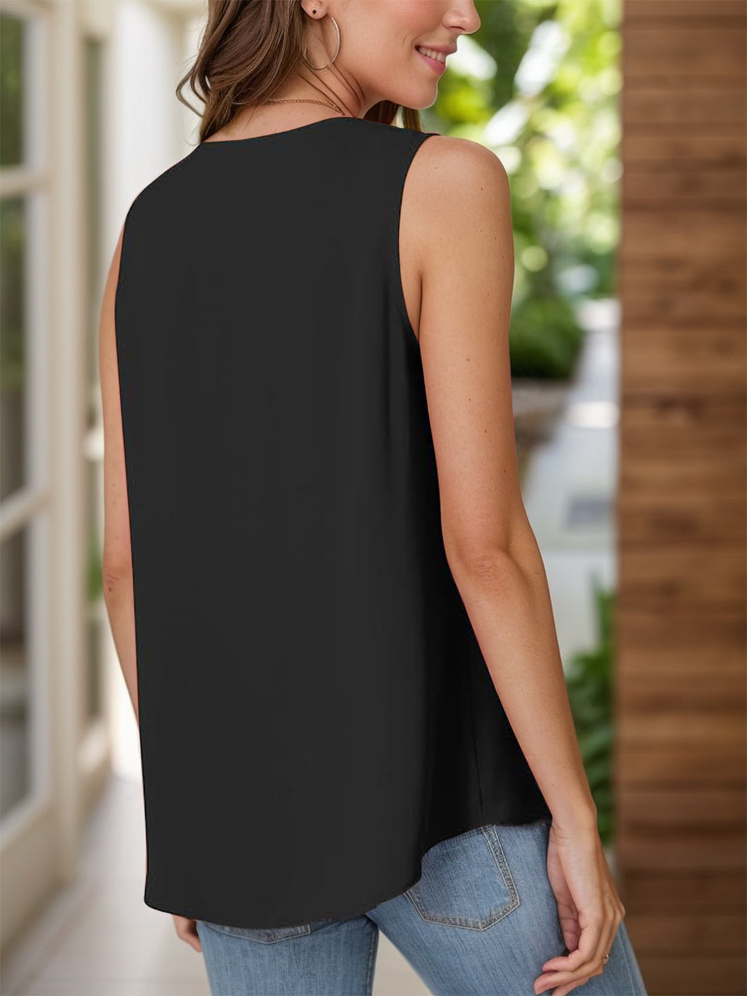 PRE-ORDER: Full Size Ruched V-Neck Tank