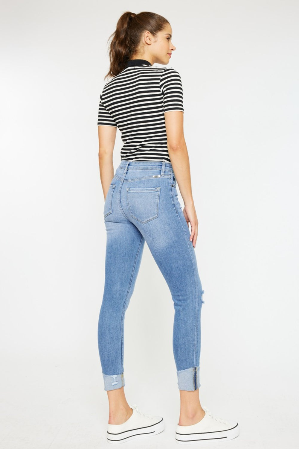 PRE-ORDER: Kancan Distressed Cat's Whiskers Button Fly Jeans