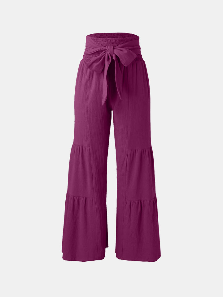 PRE-ORDER: Tied Ruched Wide Leg Pants