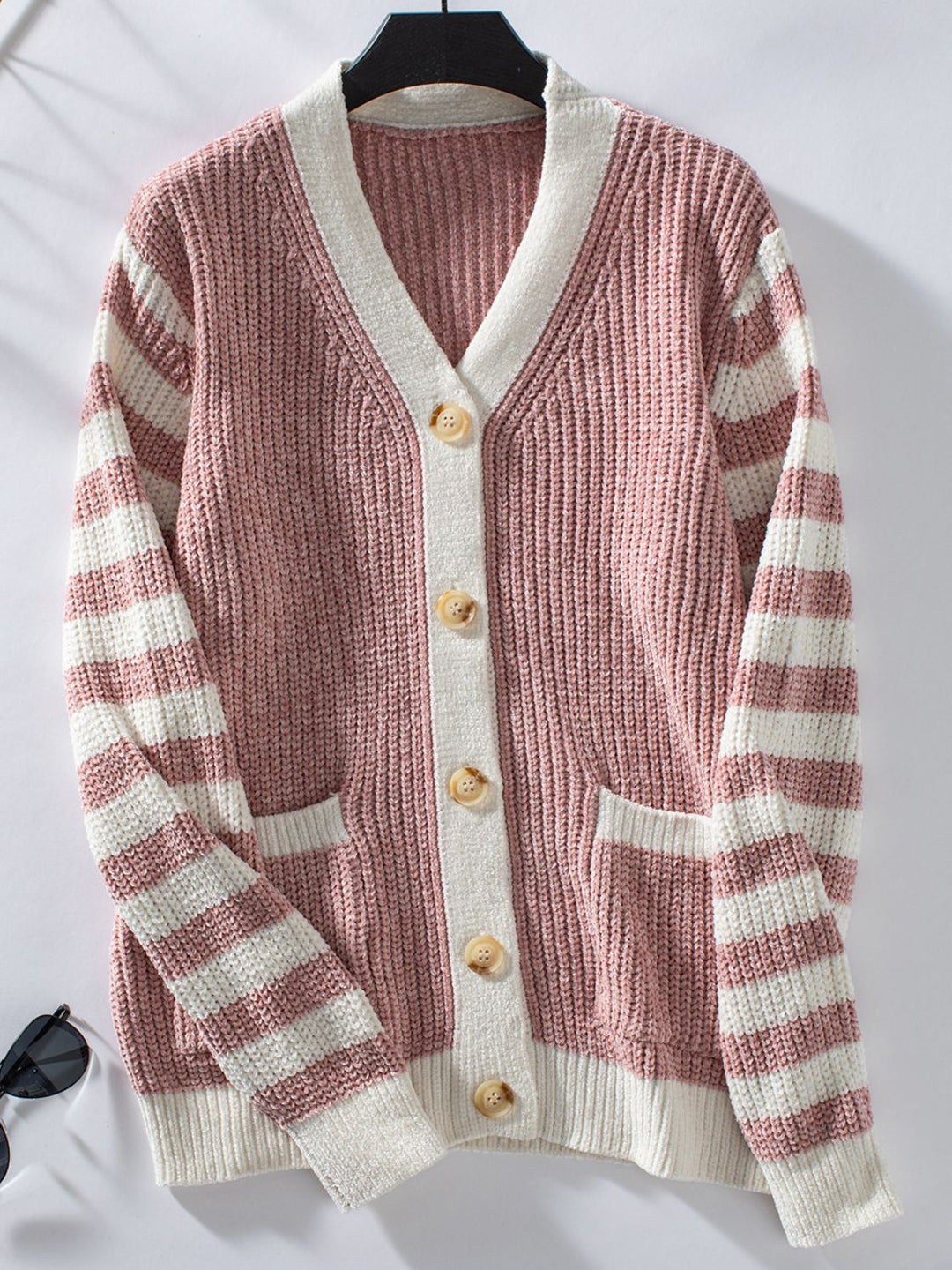 PRE-ORDER: Striped Button Up Long Sleeve Cardigan