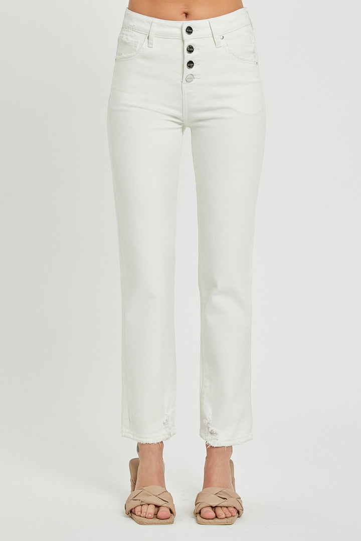 PRE-ORDER: RISEN Full Size Mid-Rise Tummy Control Straight Jeans