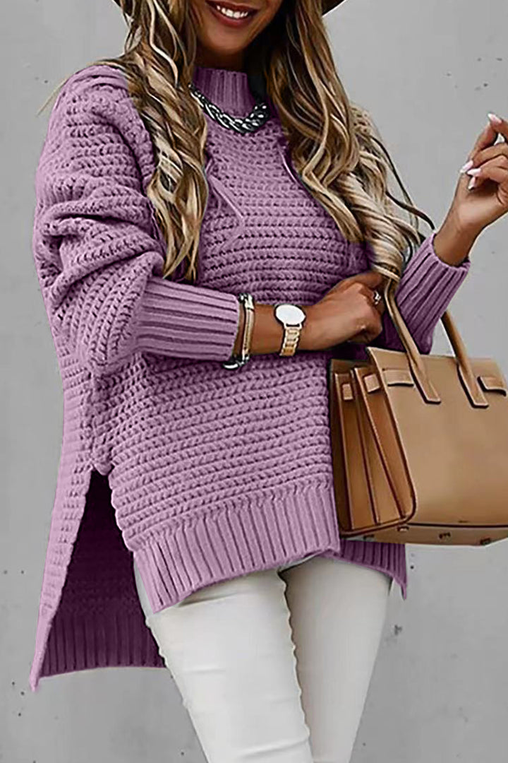 PRE-ORDER: Round Neck Slit Sweater