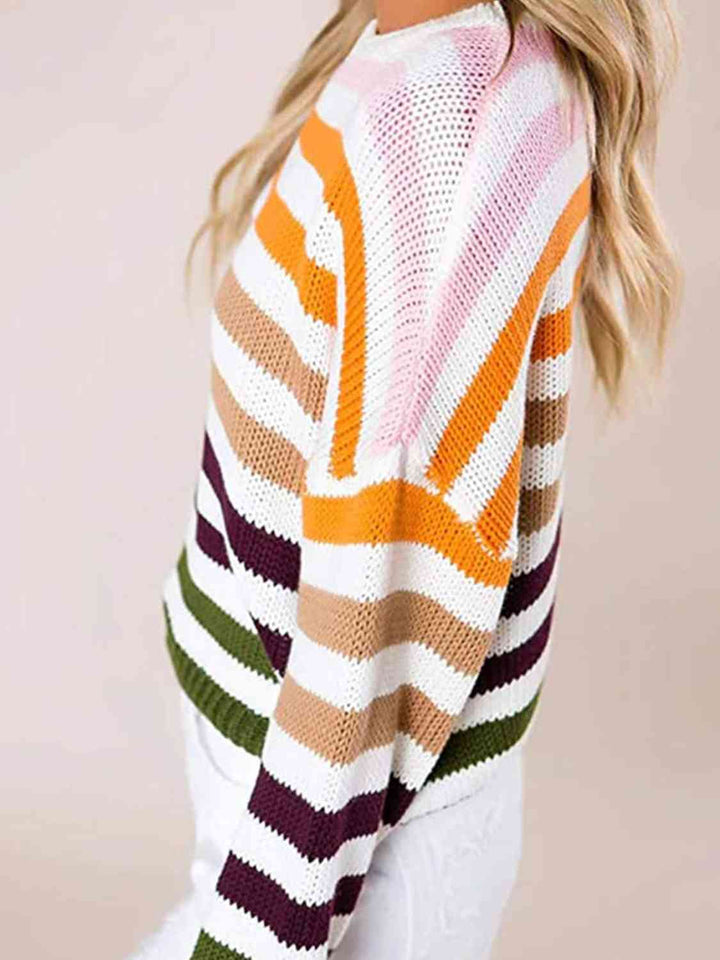 PRE-ORDER: Striped Round Neck Knit Top