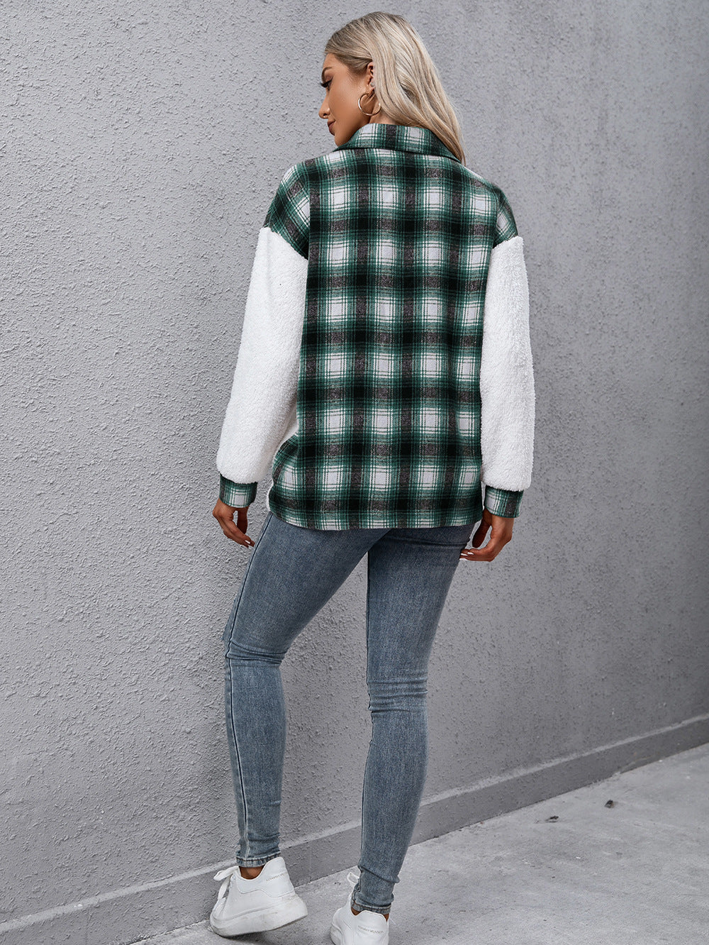 PRE-ORDER: Plaid Collared Neck Button Down Jacket