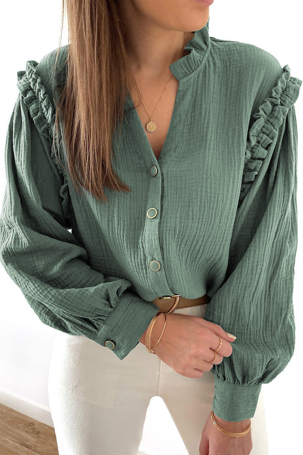 PRE-ORDER: Long Sleeve Buttoned Top
