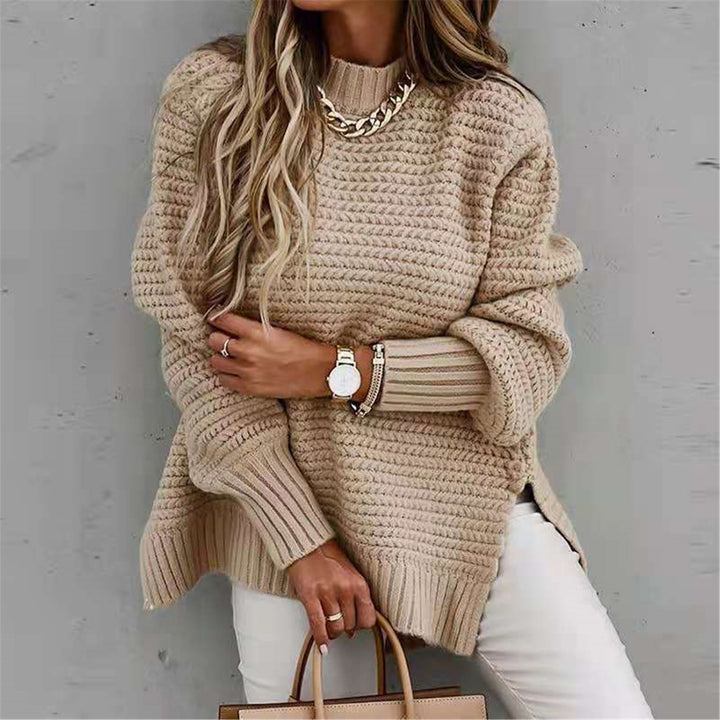 PRE-ORDER: Round Neck Slit Sweater