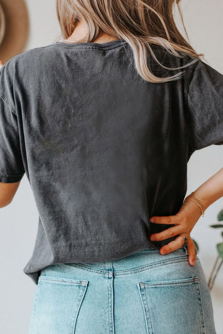 Pumpkin & Floral Printed Short Sleeve T-Shirt