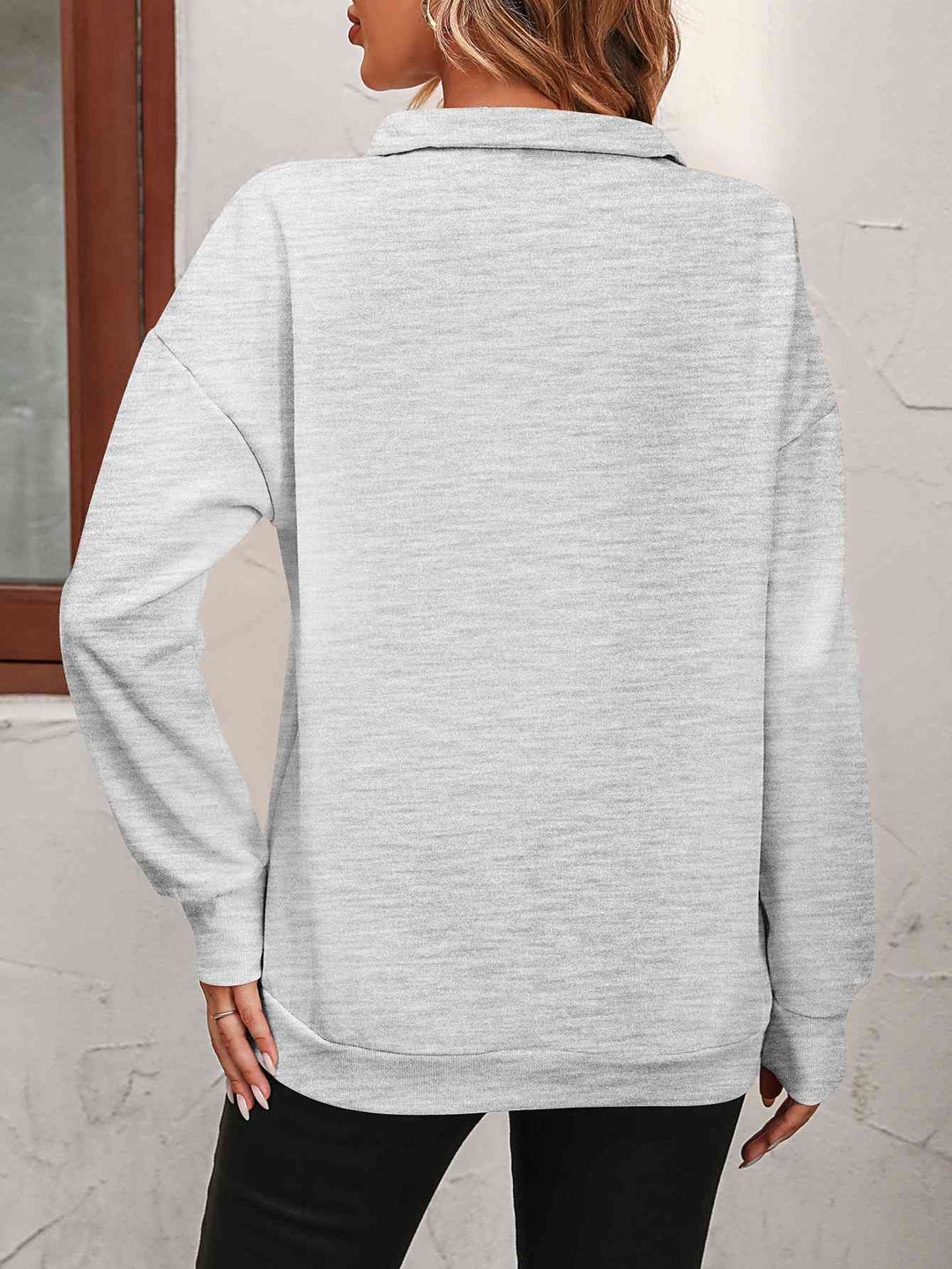 PRE-ORDER: Zip-Up Dropped Shoulder Sweatshirt