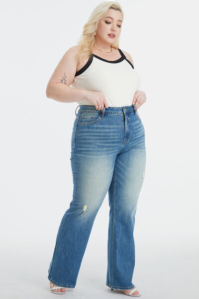 PRE-ORDER: BAYEAS Full Size Ultra High-Waist Gradient Bootcut Jeans