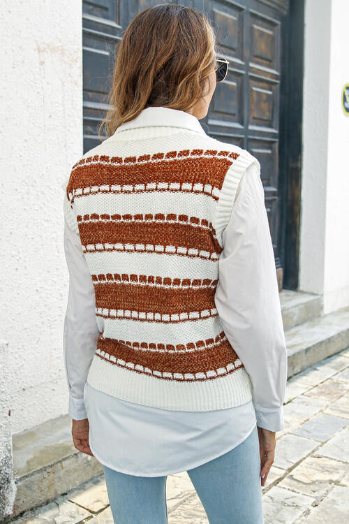 PRE-ORDER: Contrast V-Neck Sweater Vest