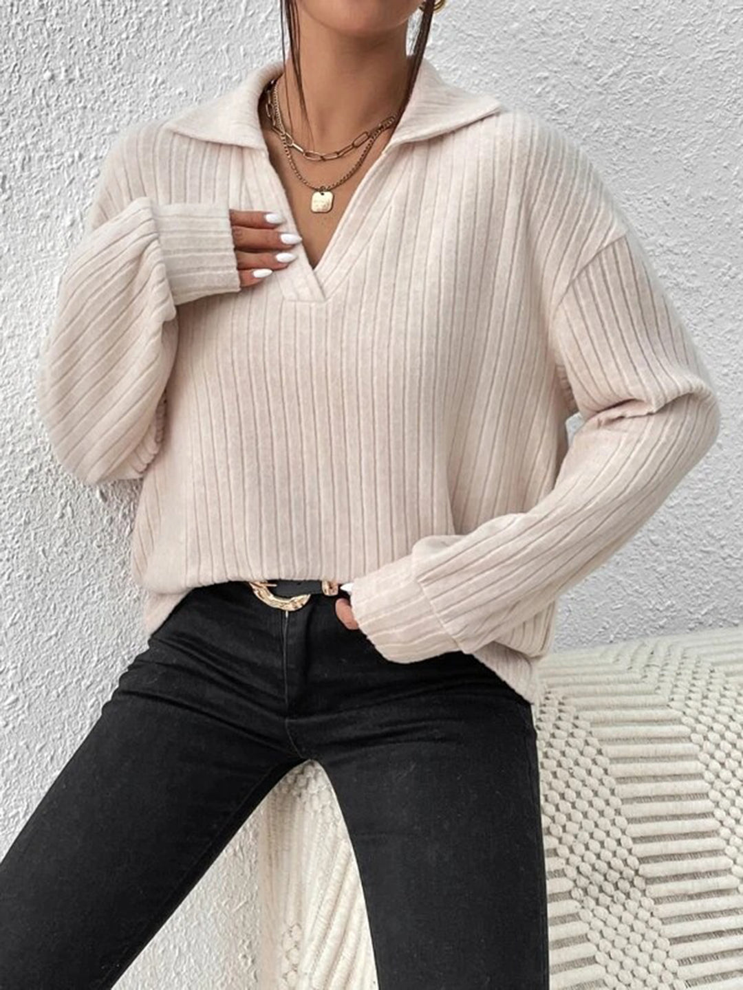 PRE-ORDER: Johnny Collar Ribbed Top