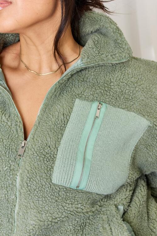 Pre-Order: Heimish Full Size Zip Up Collared Neck Jacket