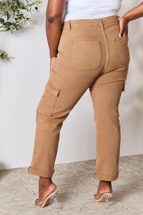 PRE-ORDER: Risen High Waist Straight Jeans with Pockets