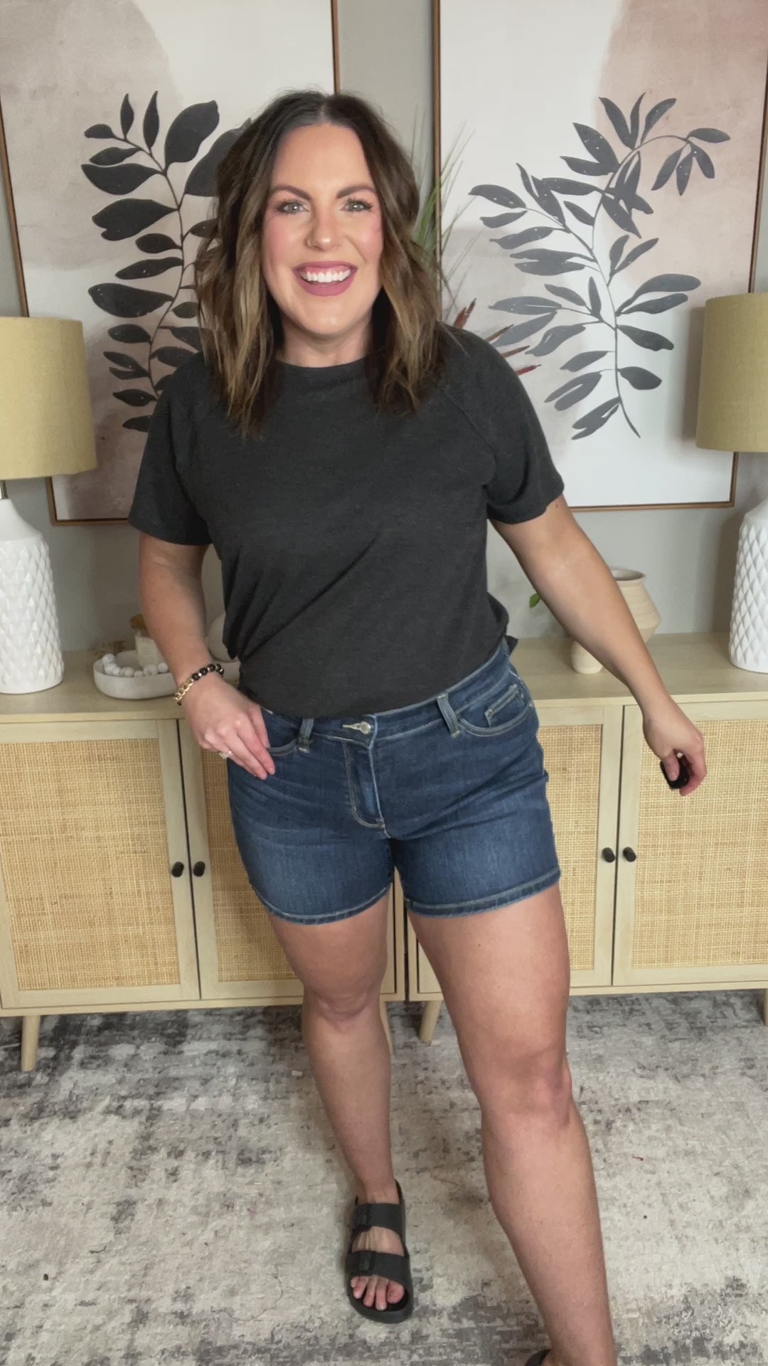 Riley Mid Rise Classic Denim Shorts