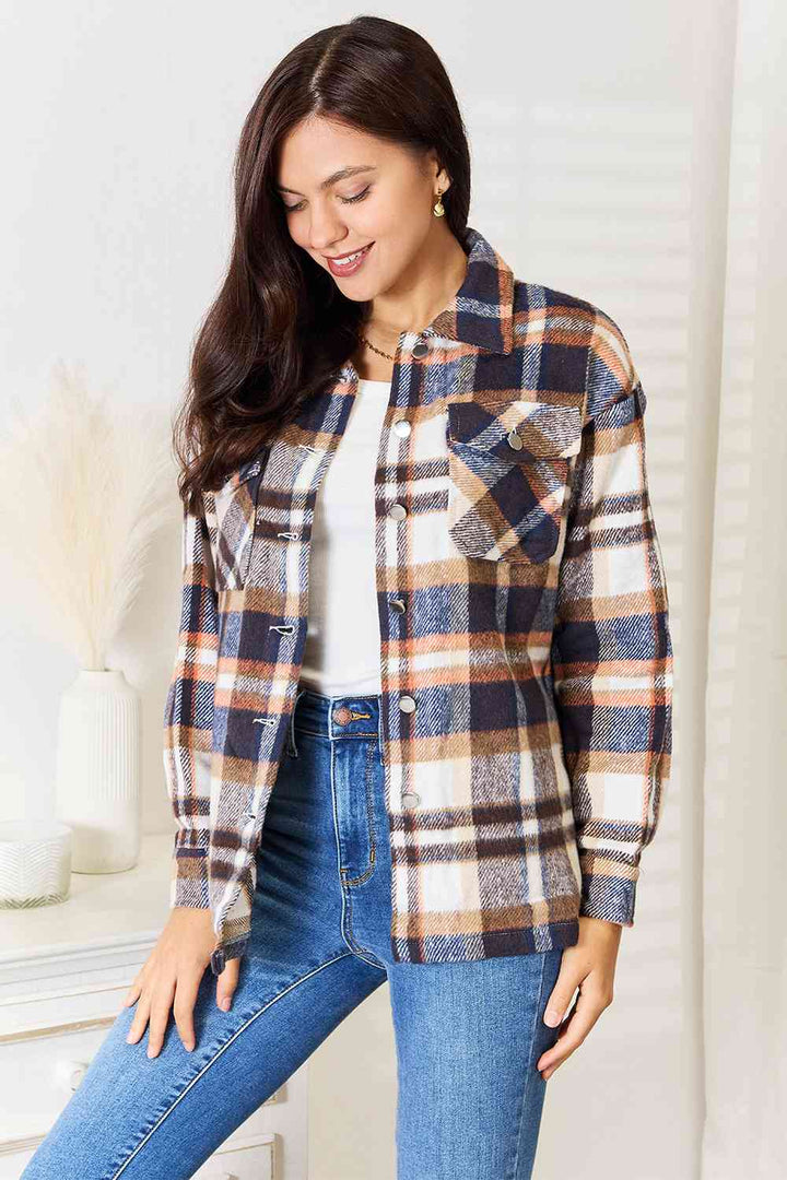 PRE-ORDER: Plaid Button Front Shacket