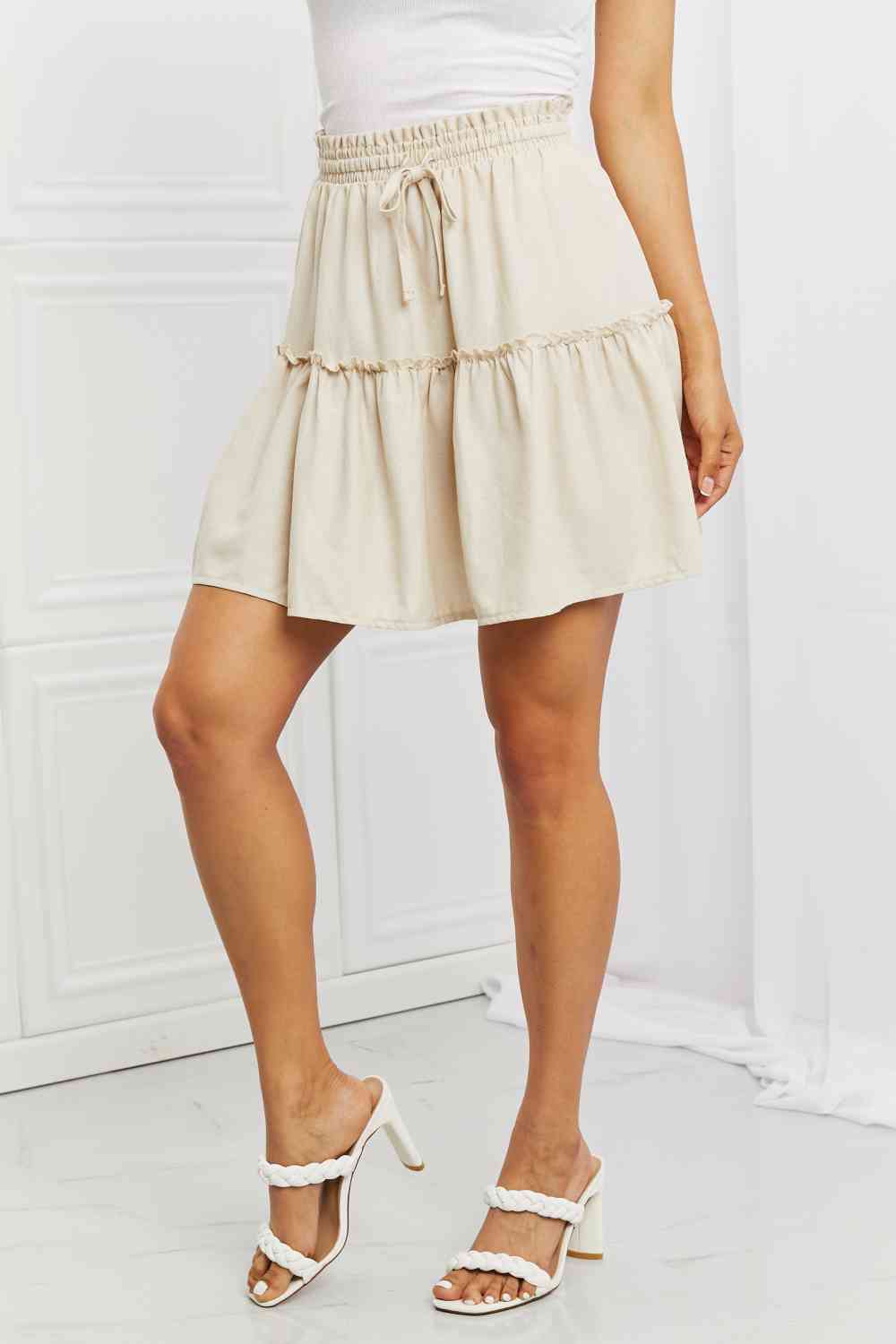 PRE-ORDER: Zenana Carefree Linen Ruffle Skirt