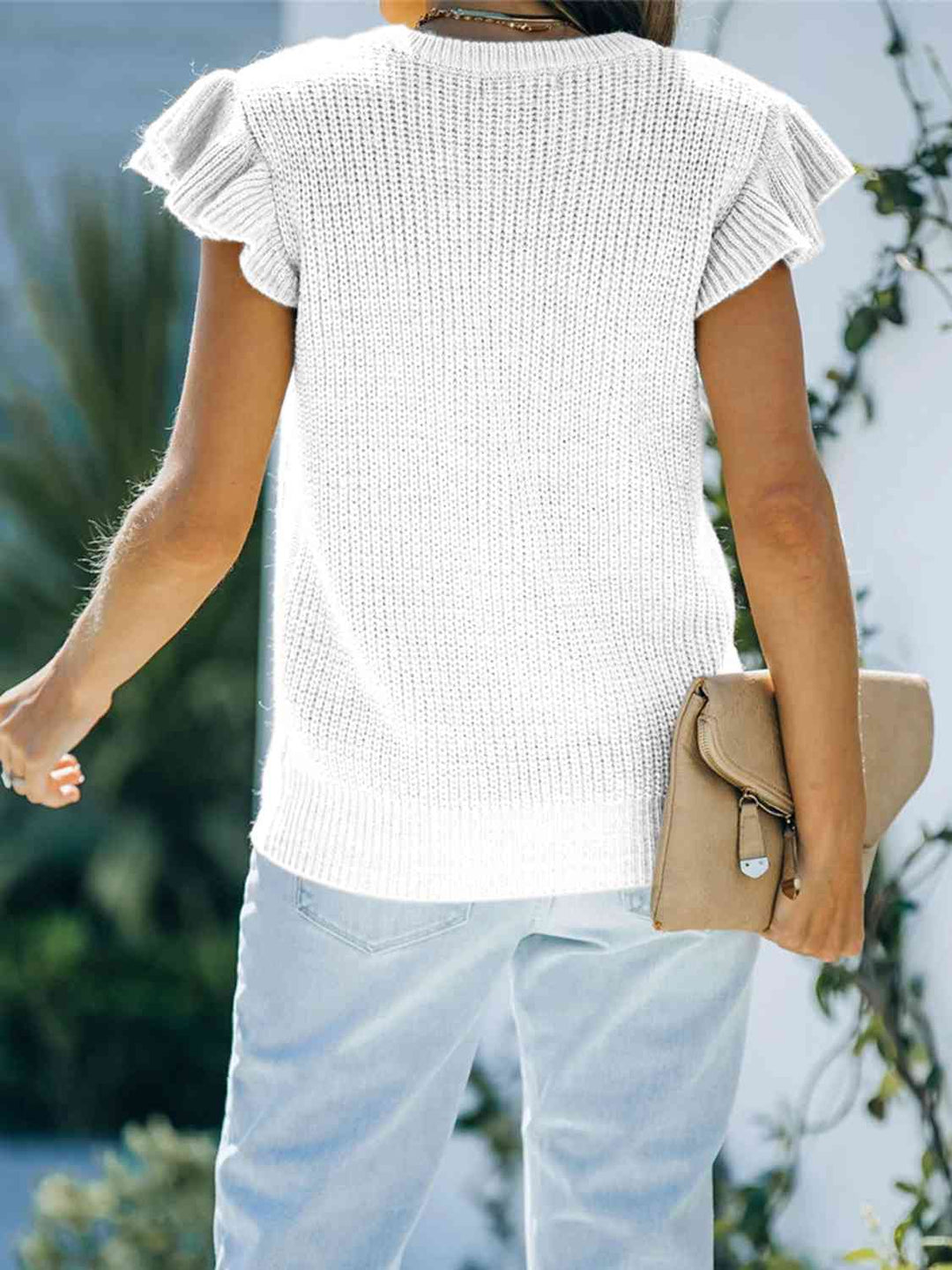 PRE-ORDER: Round Neck Cap Sleeve Sweater