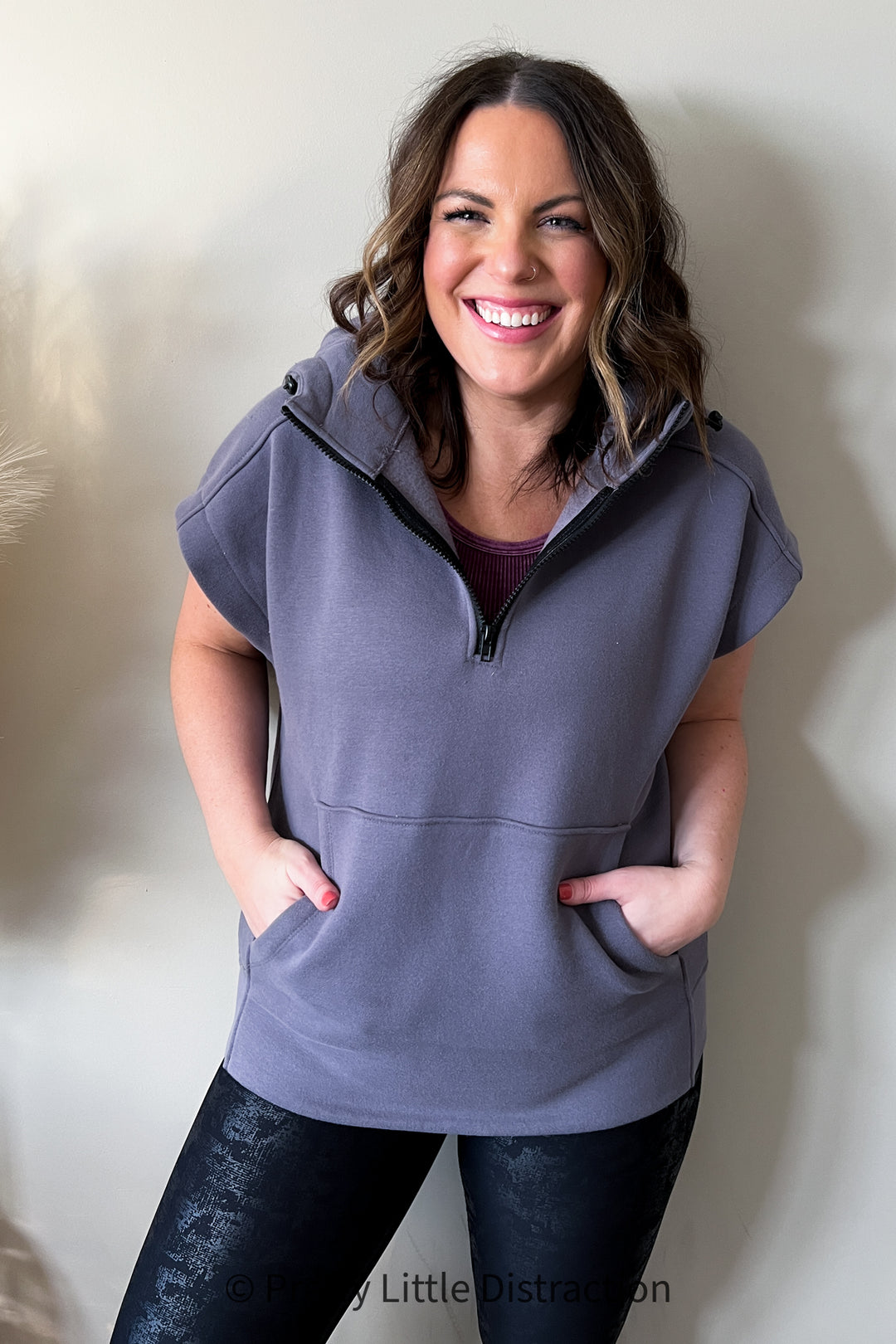 Up And Ready Cap Sleeve Workout Hoodie