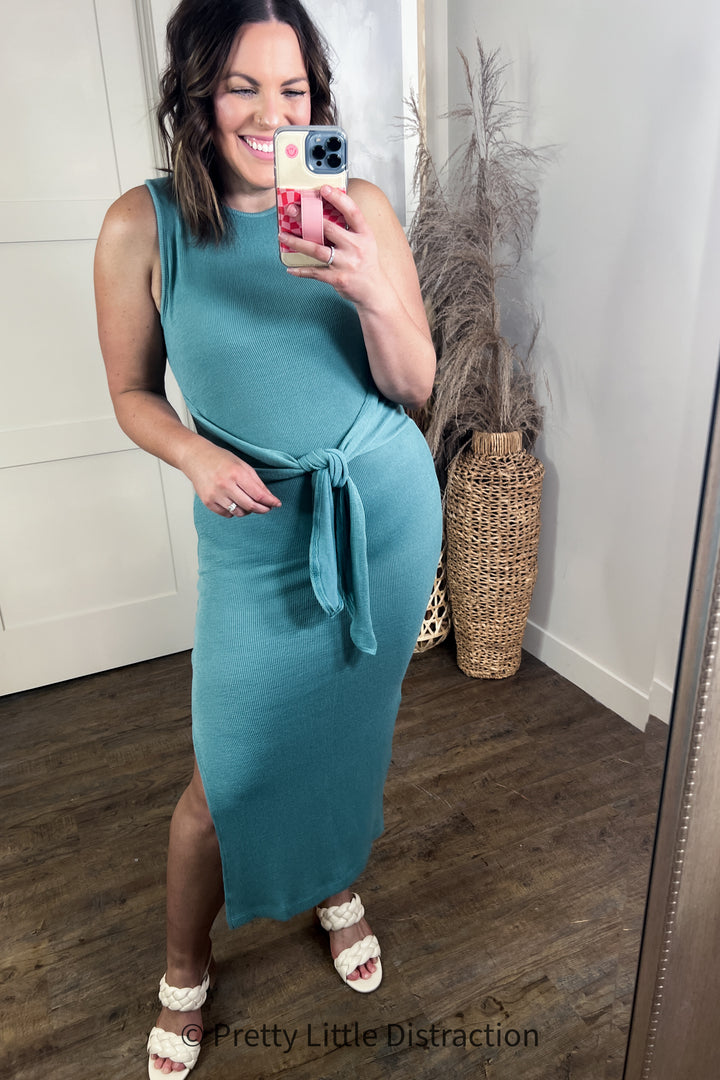 Out on the Town Tie Detail Midi Dress