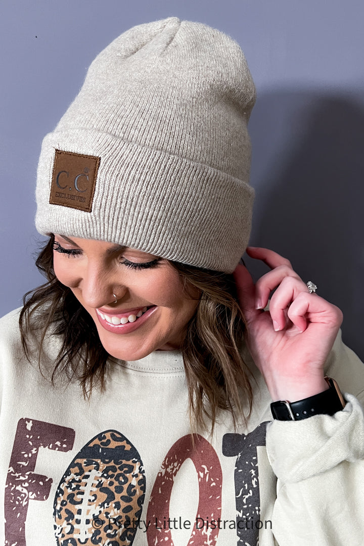 Classic Heathered CC Beanie