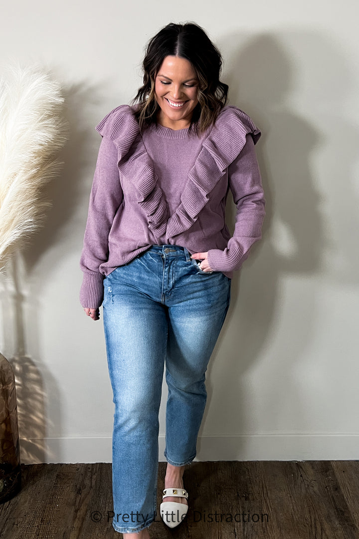 I Choose You Sweater in Purple