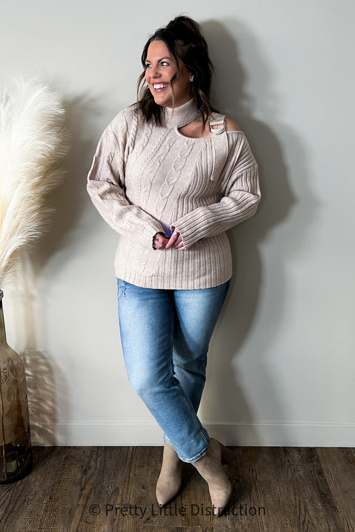 City Chic Sweater in Beige