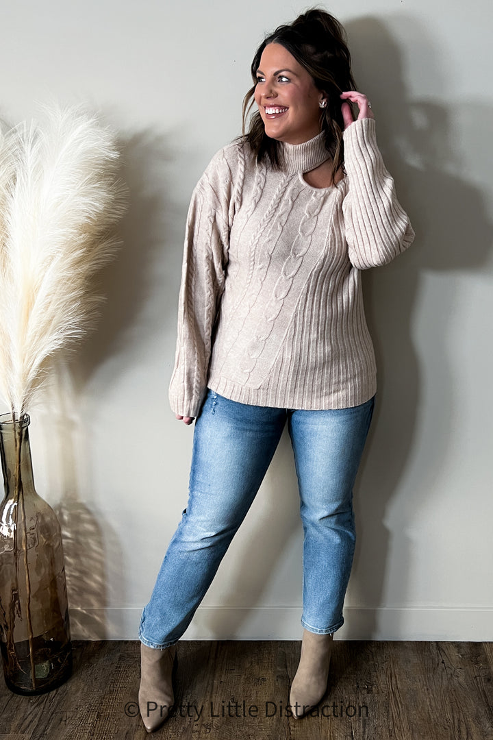 City Chic Sweater in Beige