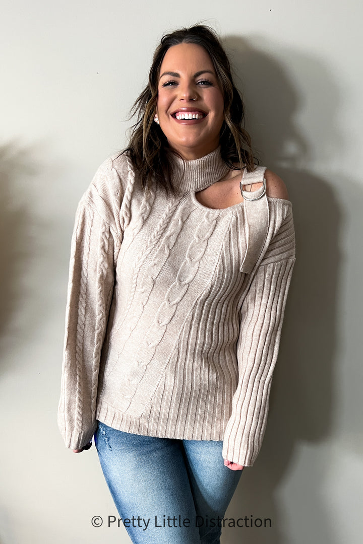 City Chic Sweater in Beige