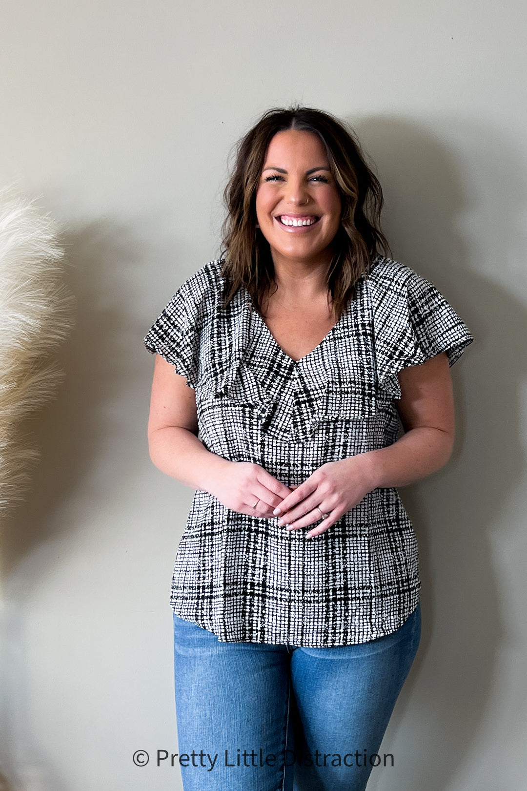 Plaid Ruffled Top