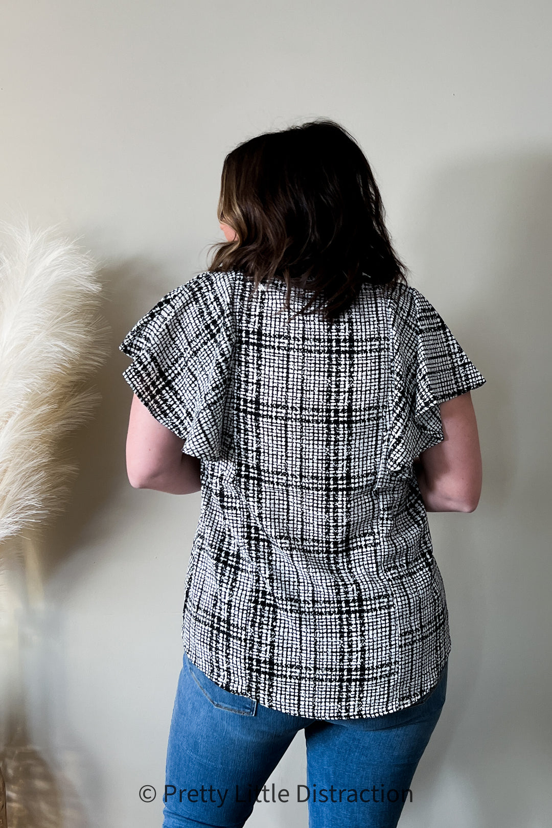 Plaid Ruffled Top