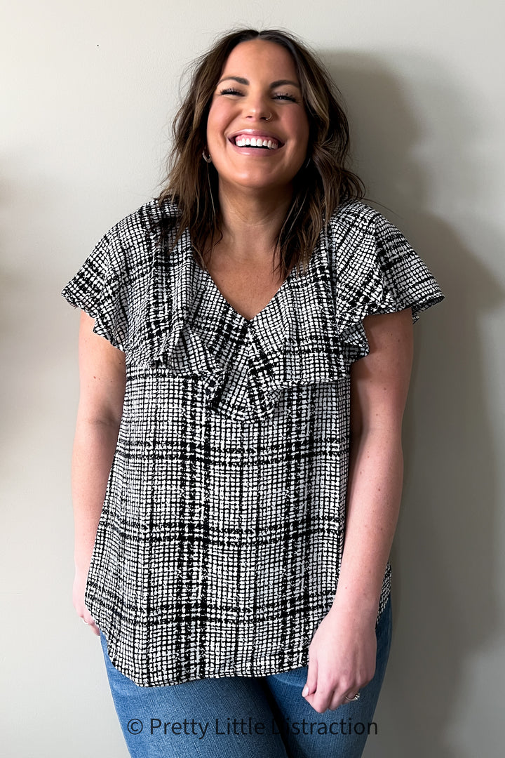 Plaid Ruffled Top