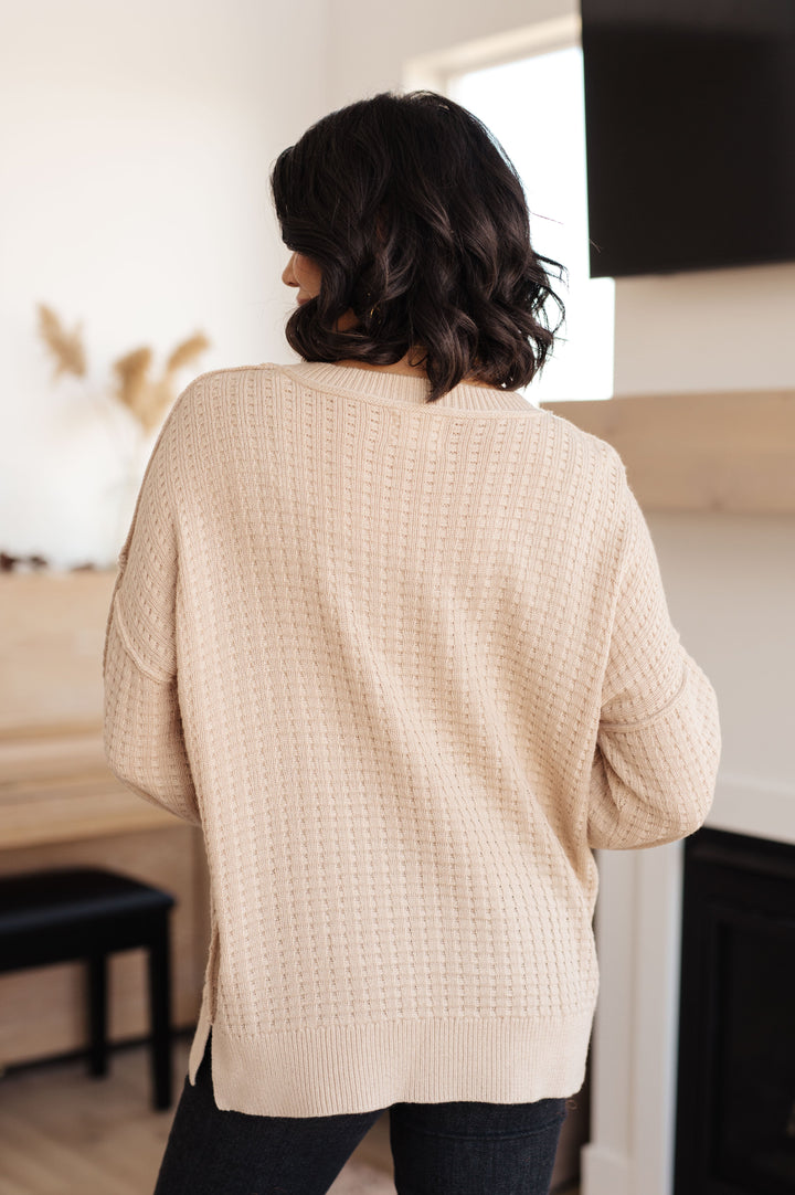 Terrifically Textured Sweater in Mocha
