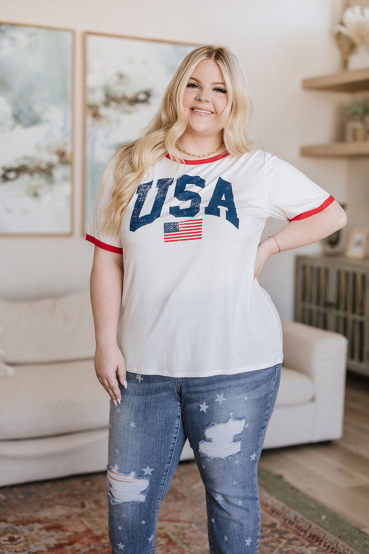 USA Ringer Graphic T-Shirt