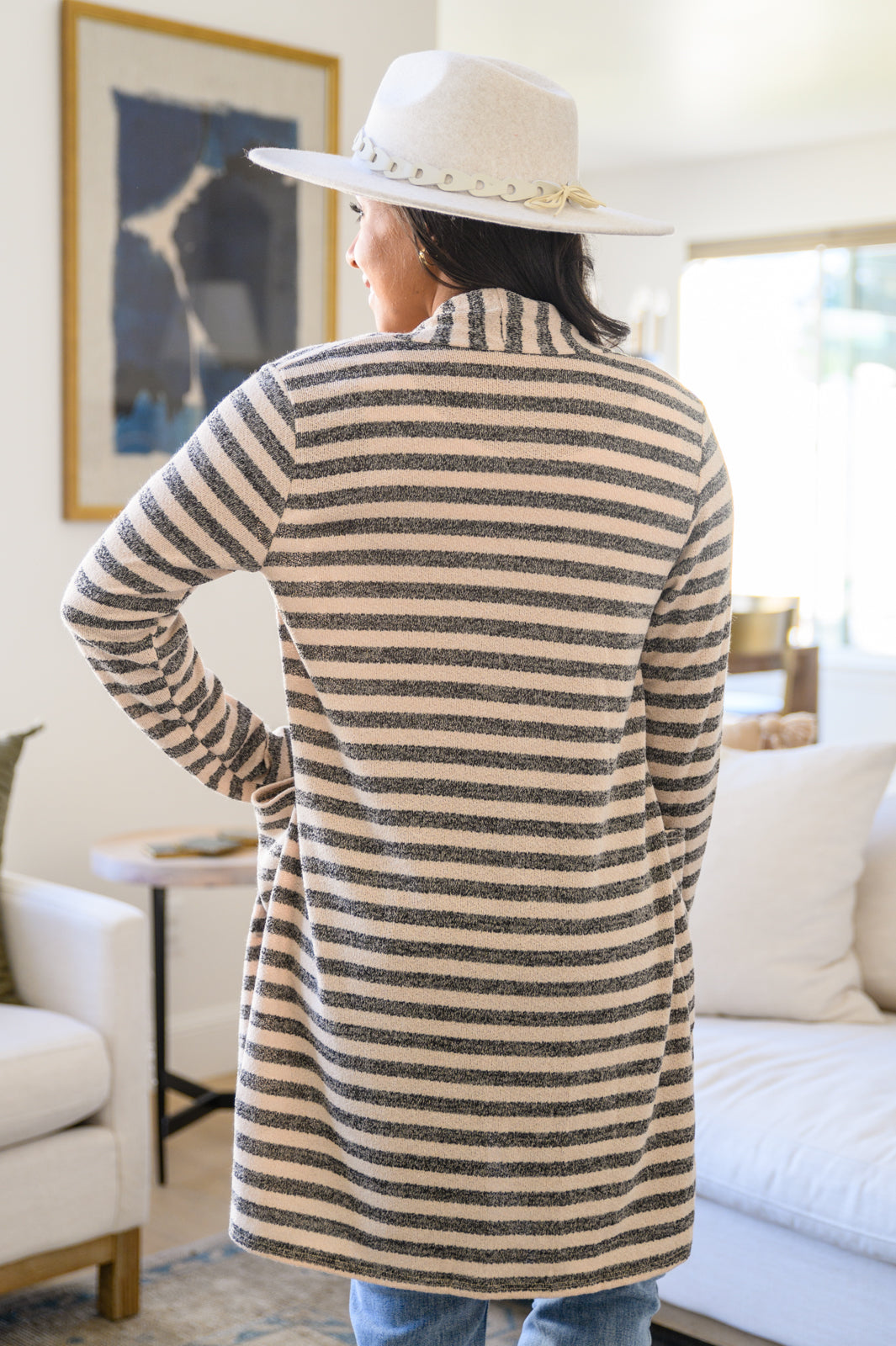 What's Mine Is Yours Striped Cardigan: S-3XL