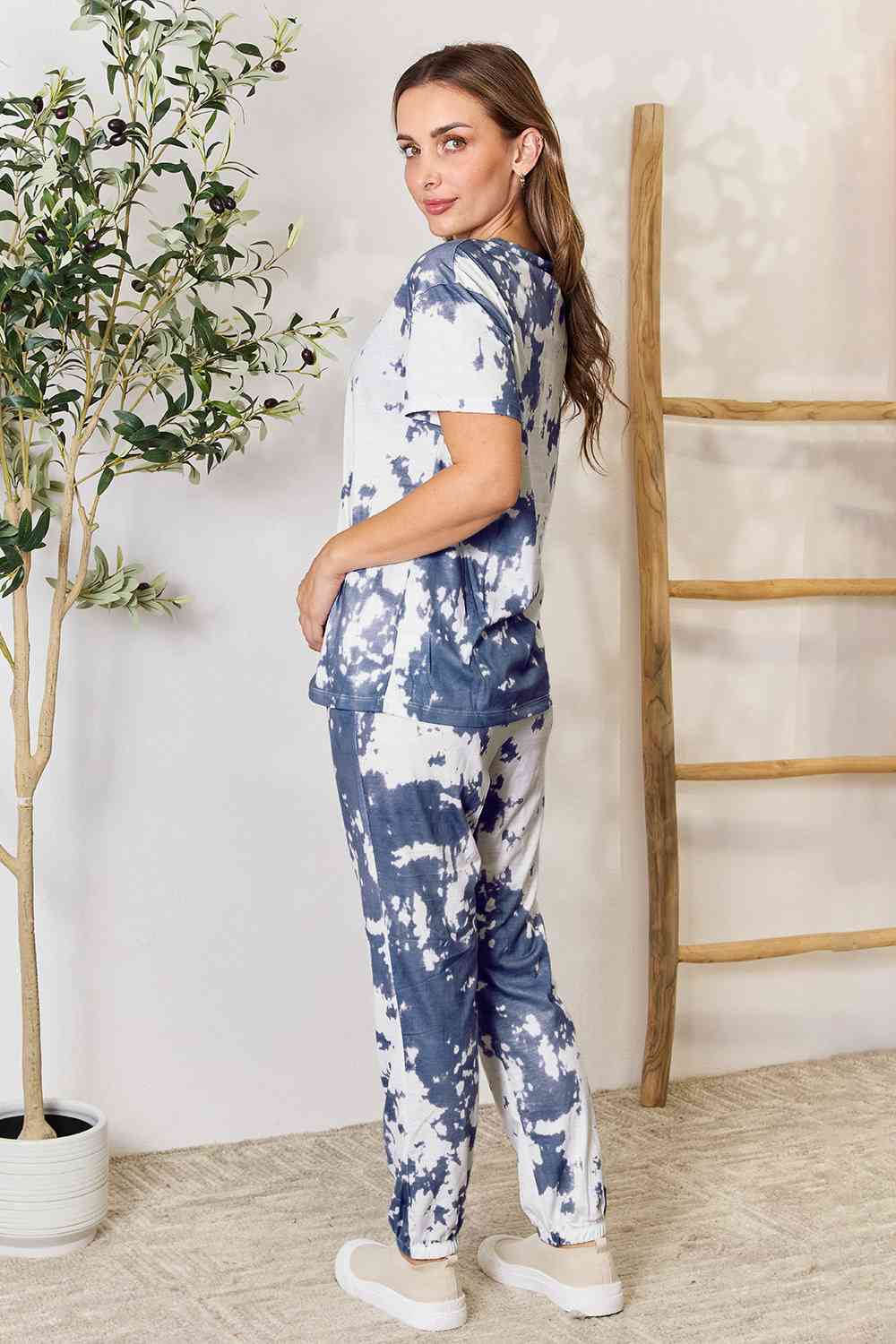 PRE-ORDER: Tie-Dye Tee and Drawstring Waist Joggers Lounge Set