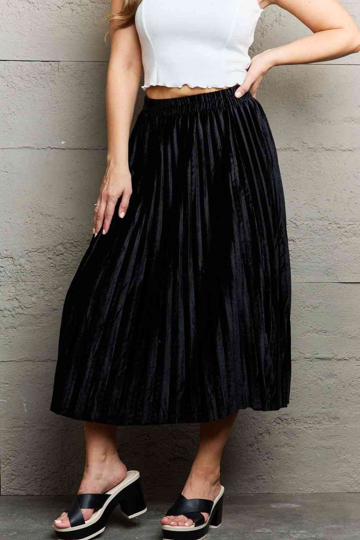 PRE-ORDER: Pleated Flowy Midi Skirt