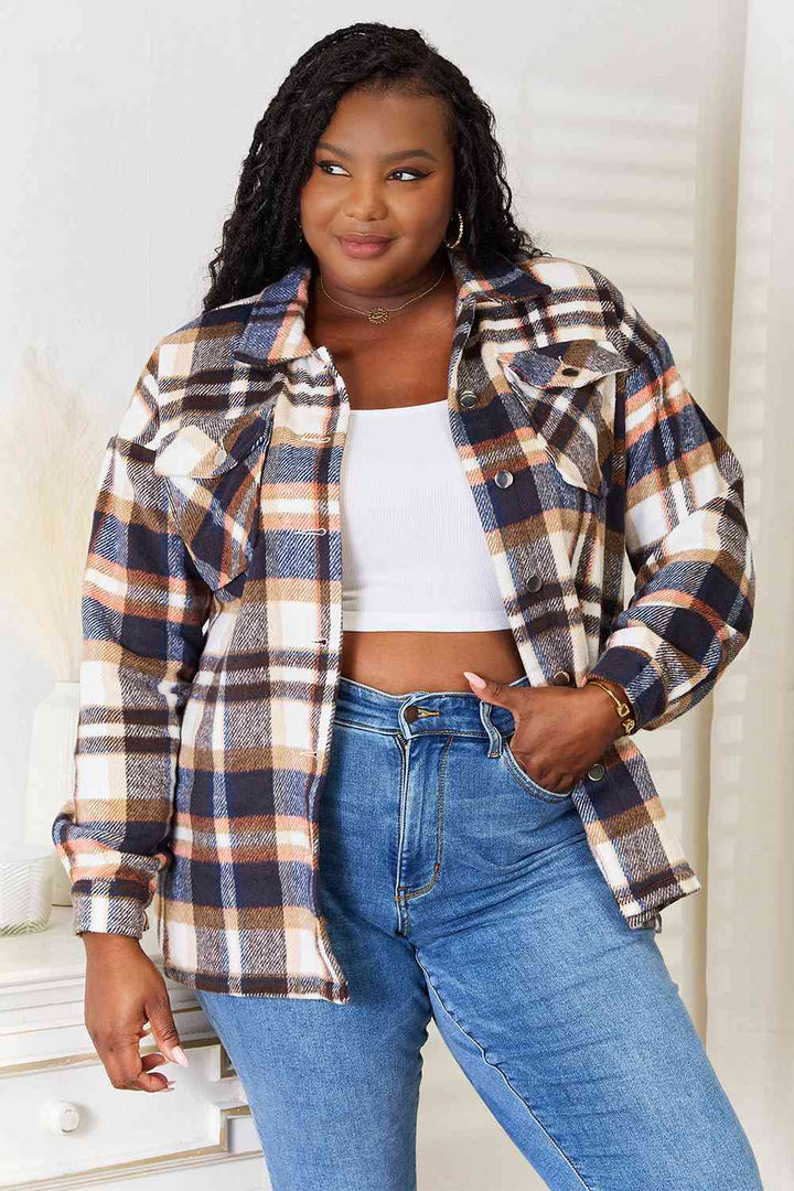 PRE-ORDER: Plaid Button Front Shacket
