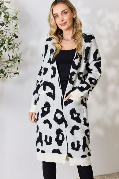 Pre-Order: BiBi Leopard Open Front Cardigan