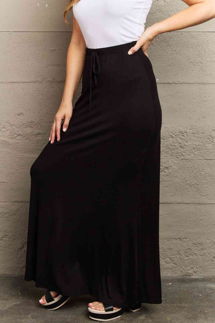 PRE-ORDER: Culture Code For The Day Flare Maxi Skirt in Black