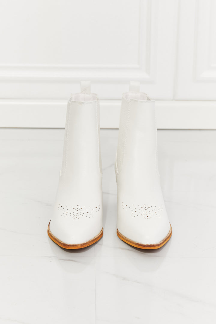 Love the Journey Stacked Heel Chelsea Boot in White