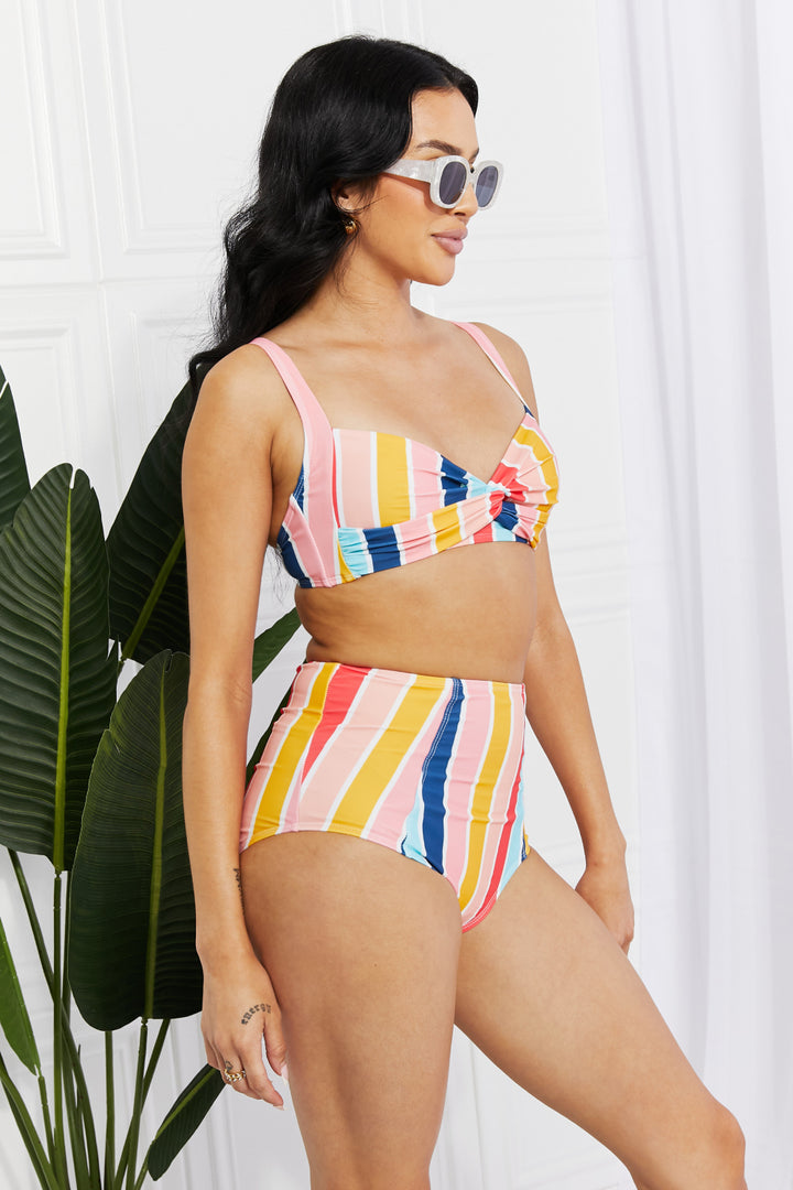 Take A Dip Twist High-Rise Bikini in Stripe