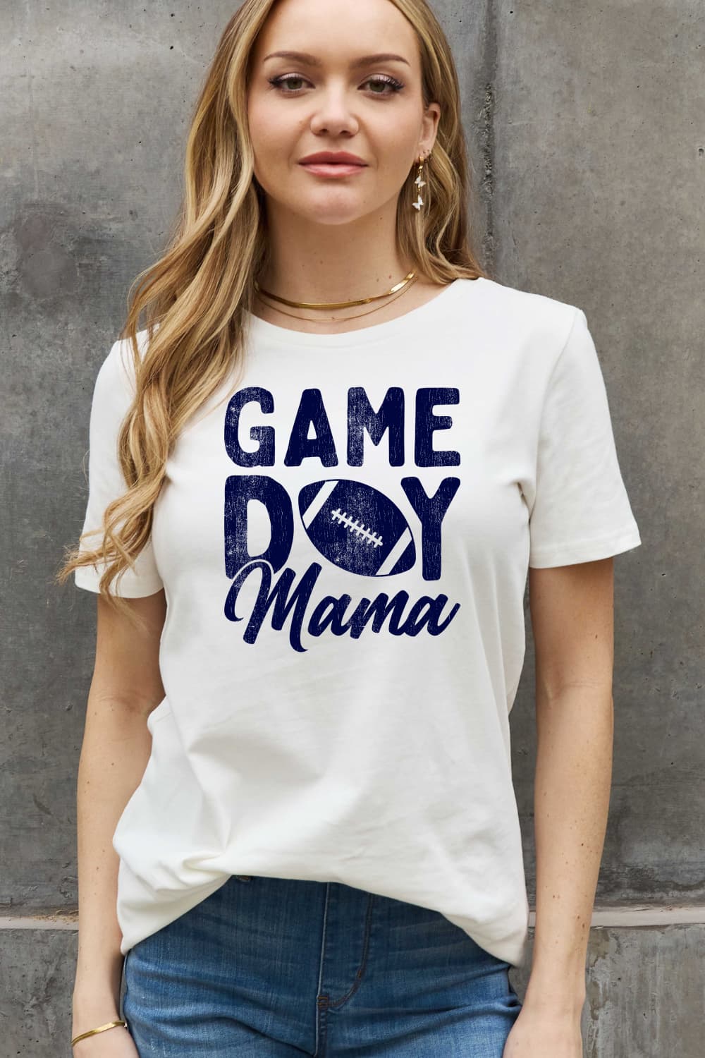 Simply Love Full Size GAMEDAY MAMA Graphic Cotton Tee