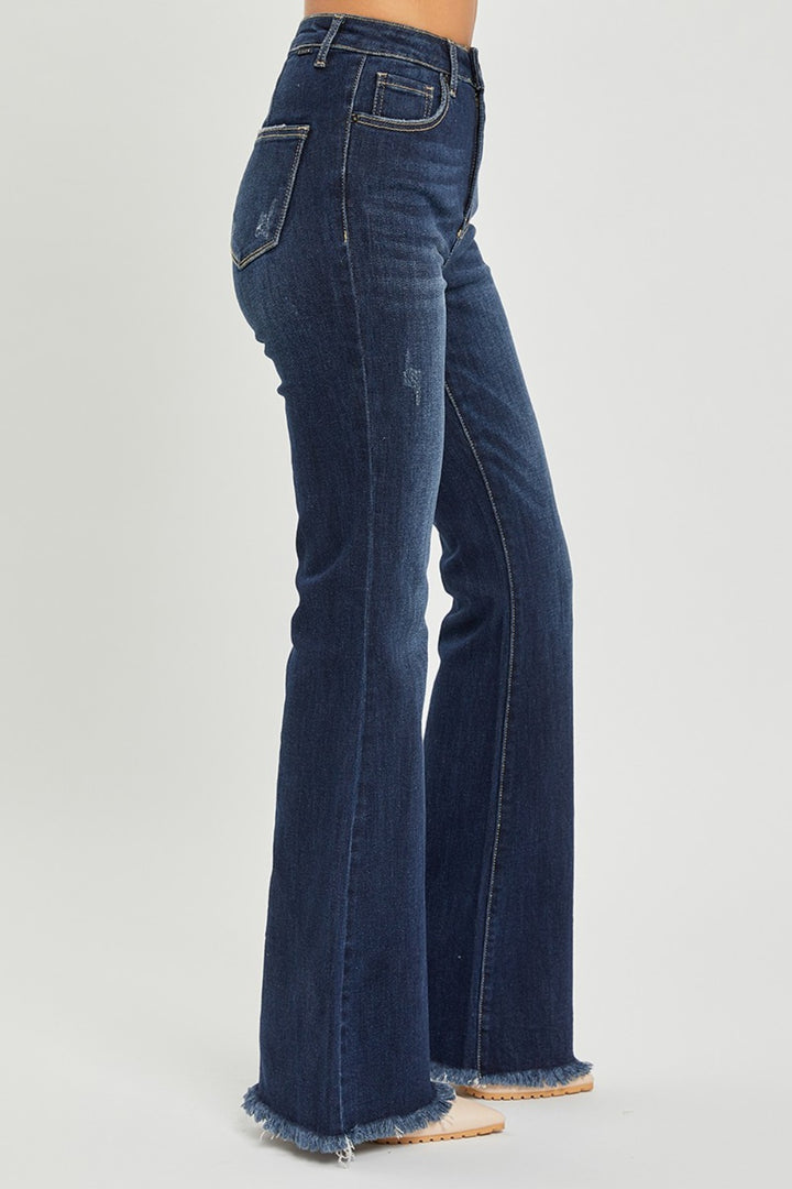 PRE-ORDER: RISEN High Waist Raw Hem Flare Jeans