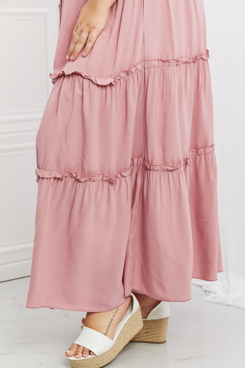Summer Days Ruffled Maxi Skirt in Mauve