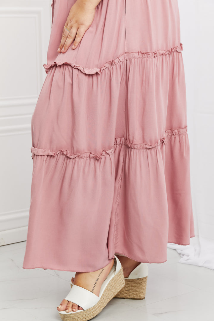 Summer Days Ruffled Maxi Skirt in Mauve